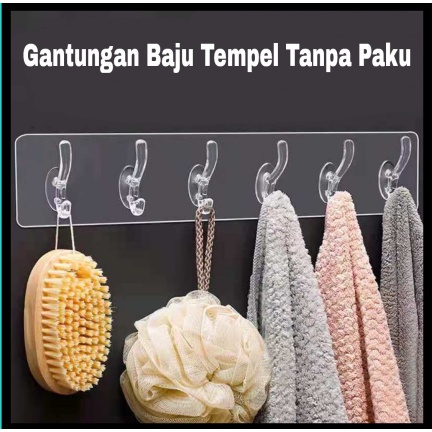 GANTUNGAN SERBAGUNA TANPA PAKU 6 HOOK / 5 HOOK TEMPEL CANTOLAN HOOK KUAT