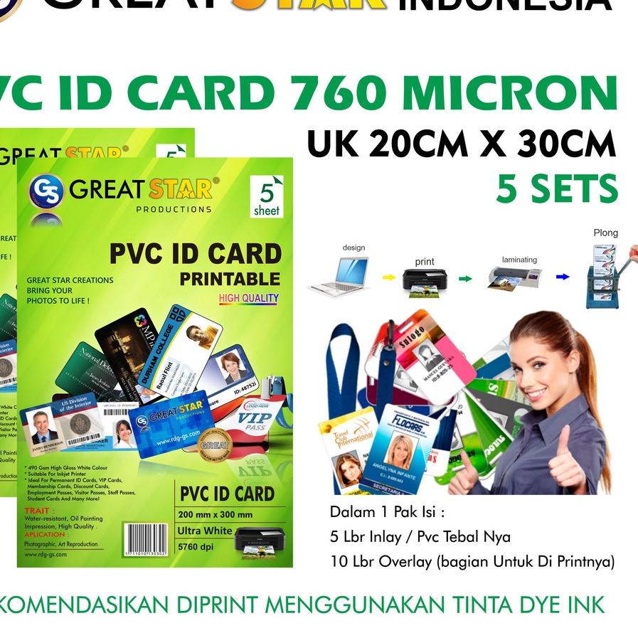 

Flash Sale - PVC ID Card Great Star Hijau 5 Set