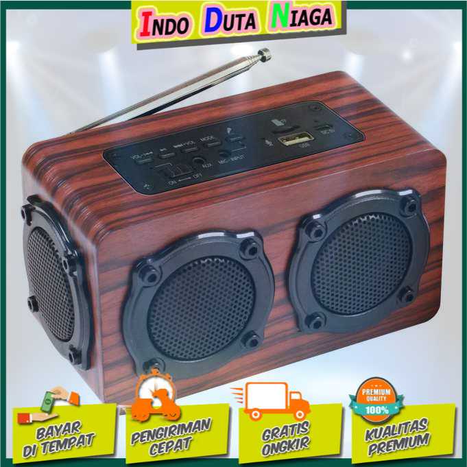 IDN TECH - Kingneed Bluetooth Speaker FM Radio Wood Design - S409