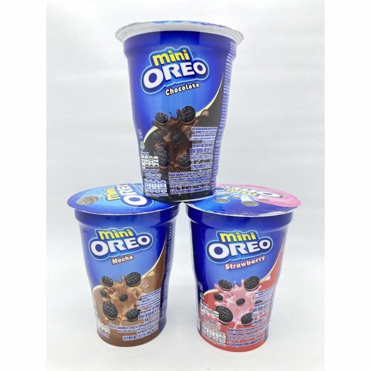 

Mini Oreo Biskuit Strawberry Coklat Vanilla Cup 61.3g Untuk Traveling