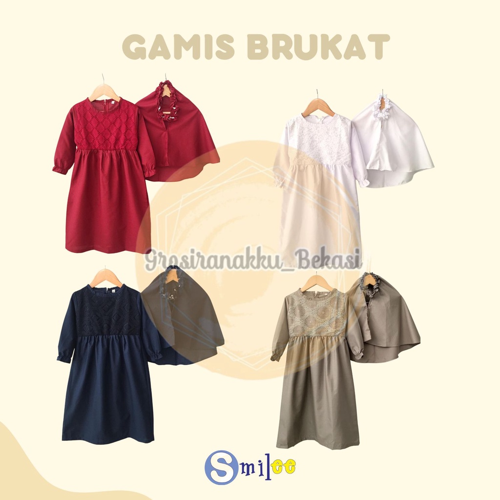 Gamis Anak Brukat Cantik Size 1-6Thn Mix Warna