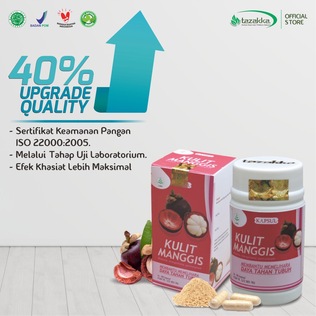 EKSTRAK KULIT MANGGIS Herbal Tazakka 60 Kapsul Original Halal BPOM | Anti Kanker | TUMOR