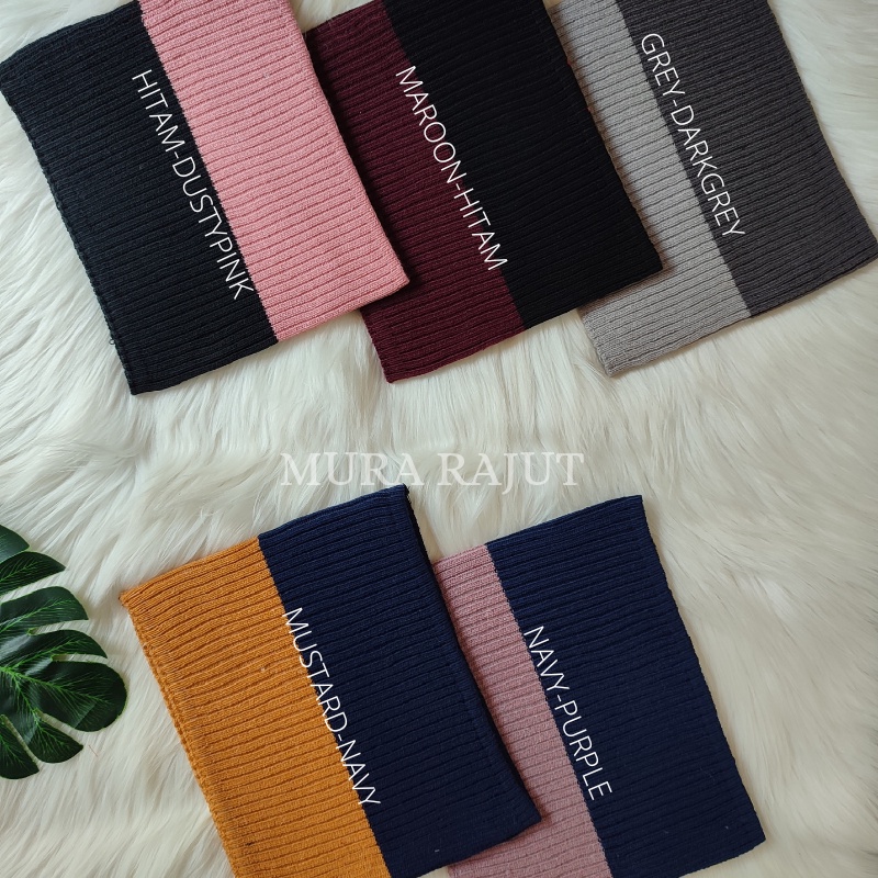 Ciput Rajut Inner Bandana Premium 2 Warna Daleman Kerudung Alas Hijab Jilbab Rajut Anti Melar