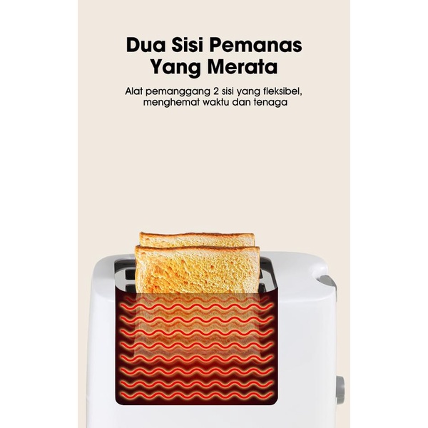 Samono 600W Toaster Pemanggang Roti Listrik Bread Toaster 7 Tingkat Panas 2 Sisi  SW-TW750