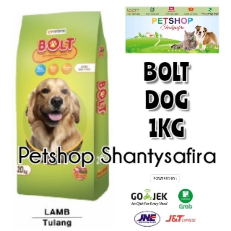 MAKANAN ANJING BOLT DOG FOOD 20 KG / 20KG FOOD DOG DRY LAMB / BEEF SEGITIGA / BEEF BULAT