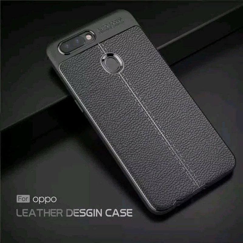 Case Leather Auto Focus Vivo Y19 / Vivo Y95 - Softcase Embos Black Only