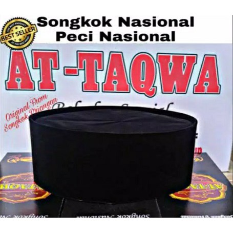 Peci Songkok hitam | Kopiah bludru Anak dan Dewasa At-taqwa