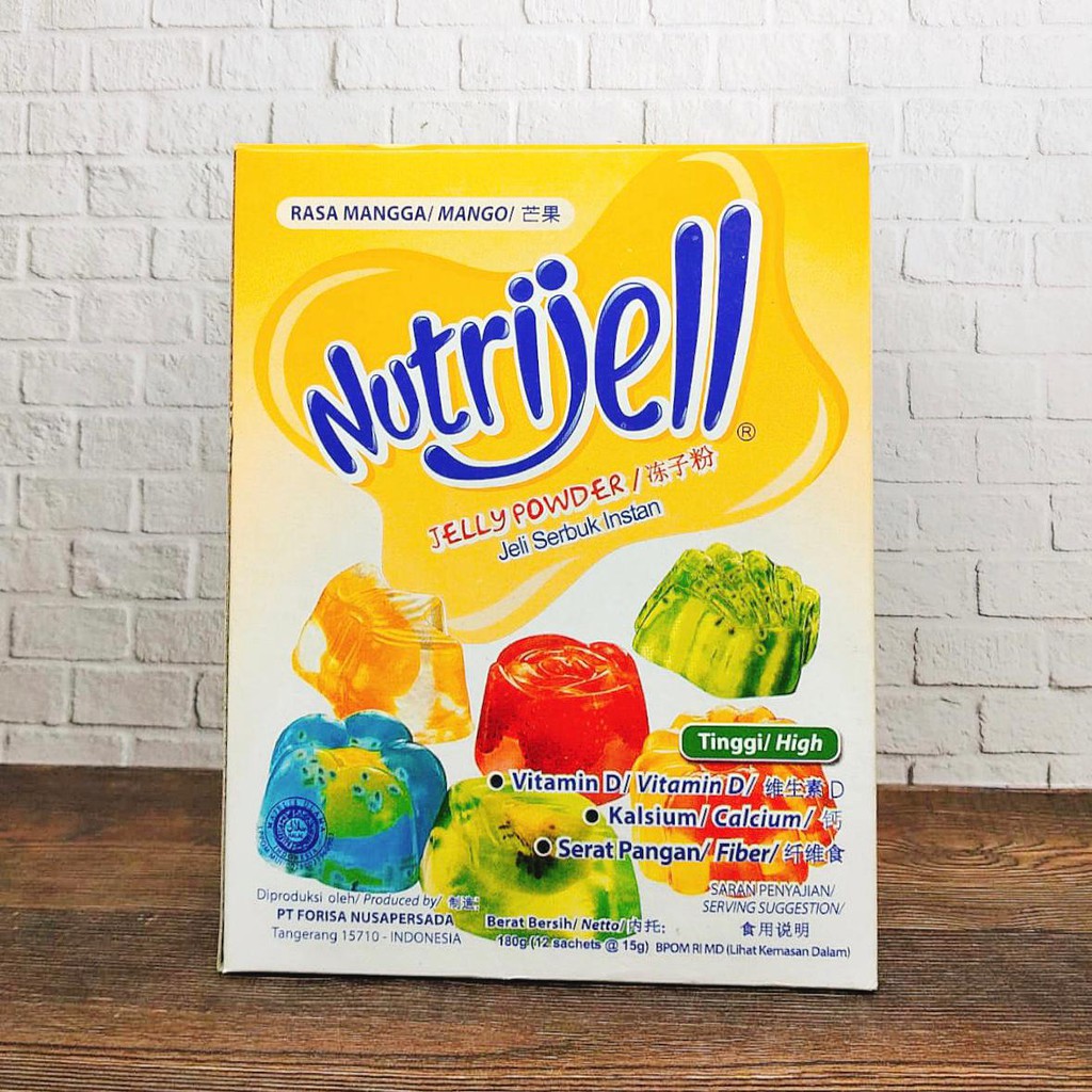 

NUTRIJELL BOX JELLY POWDER JELI SERBUK INSTAN RASA MANGGA 12X15GR BOX