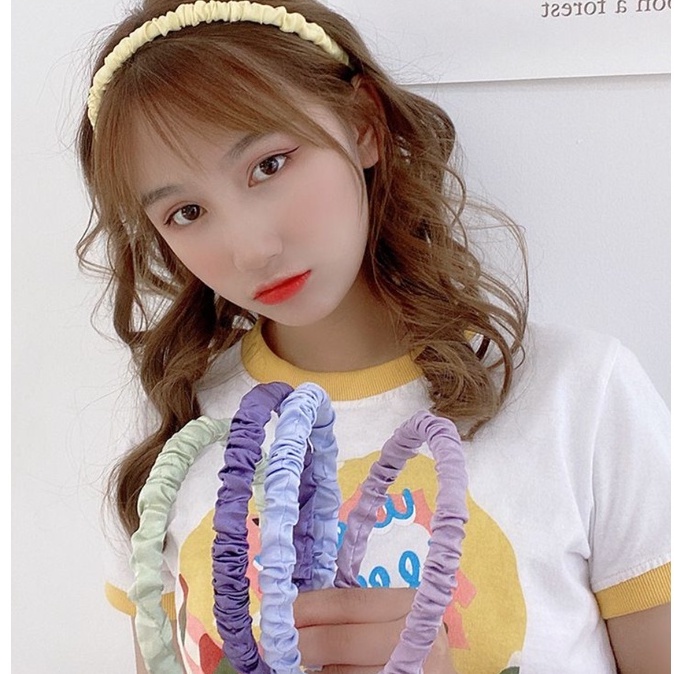 BAJ Bando Korea Kerut Wanita Aksesoris Fashion Wanita / headband Bandana Scrunchie Korea Aneka Warna IR058