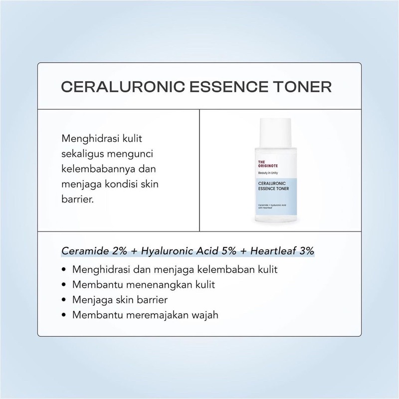 (READY) The Originote Ceraluronic Essence Toner 80ml - Toner with Ceramide, Hyaluronic Acid