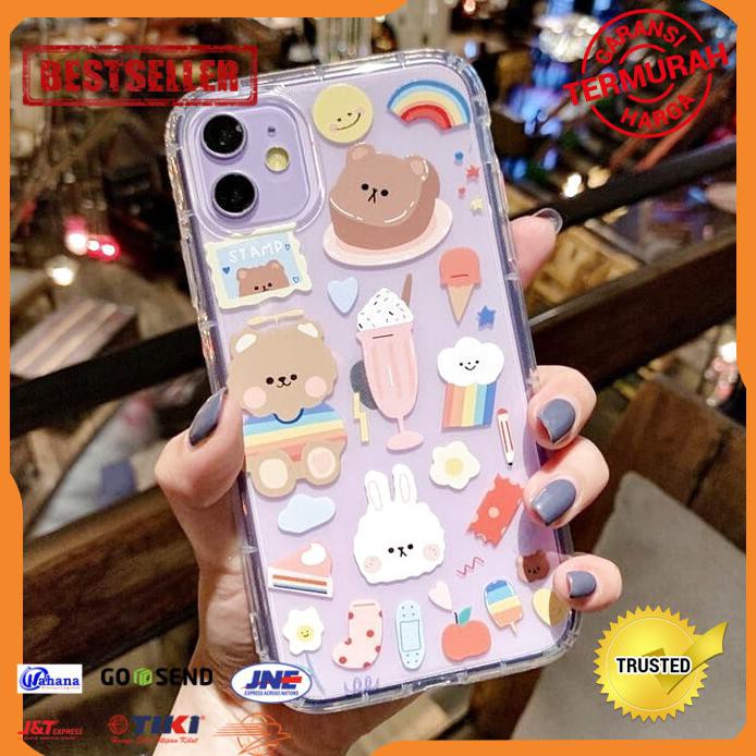 CASE HP VIVO Y91 / Y93 / Y95 , Y12 / Y15 / Y17 , Z1 PRO MOTIF BEAR SOFT CASING