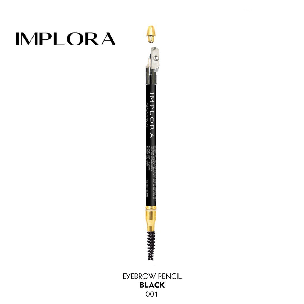 ✅COD IMPLORA Eye Brow Pencil 2 IN 1 ( PENSIL + SERUTAN + SIKAT ) ORIGINAL BPOM / 2IN1 PENSIL