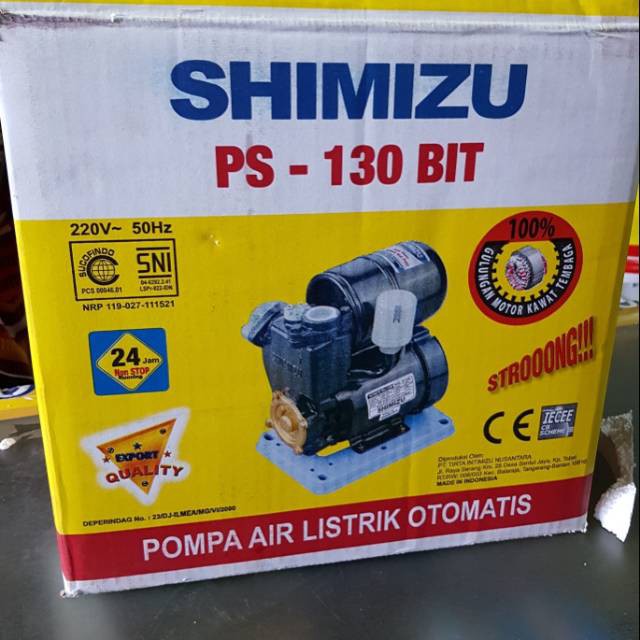 Pompa Air Dangkal Shimizu PS 130 BIT Kedalaman 9 Meter