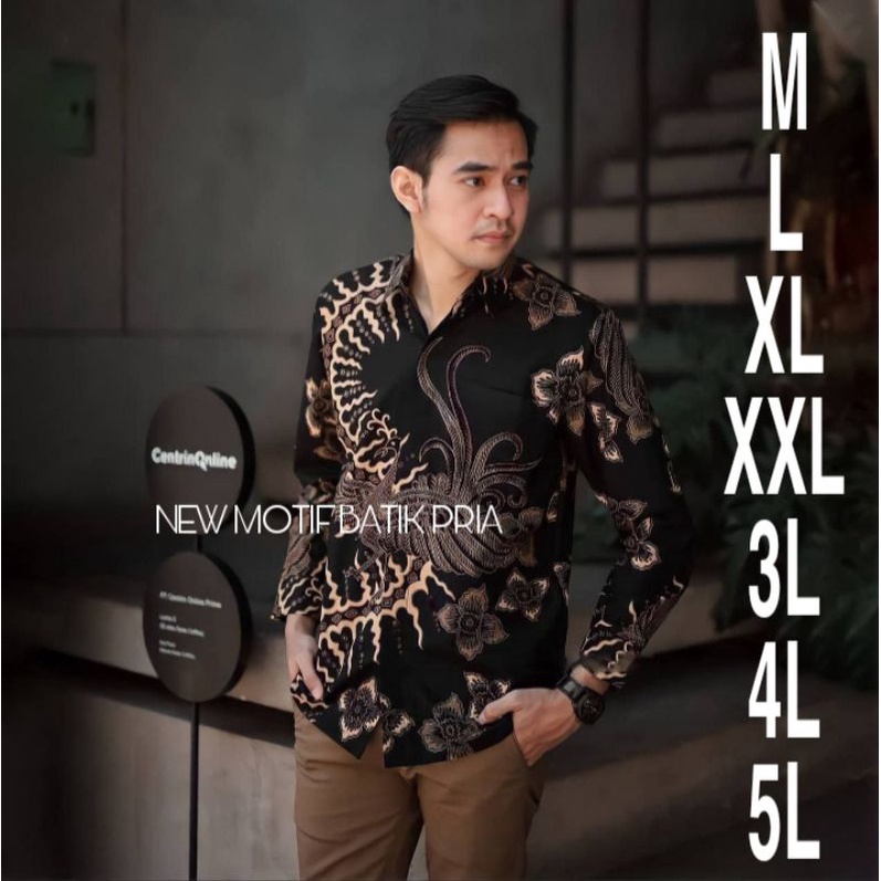 kemeja batik lengan panjang, Batik pria , batik kekinian size jumbo  M L XL XXL XXXL 4L 5L