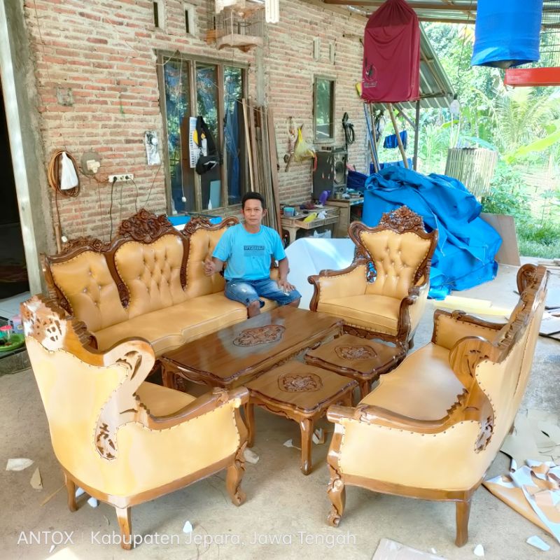 kursi tamu jati ukiran mebel Jepara