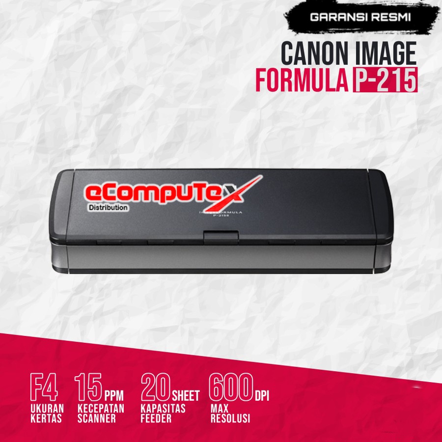 SCANNER CANON IMAGE FORMULA P-215II P215II P 215II 15 PPM | | ADF | USB POWERED - GARANSI RESMI