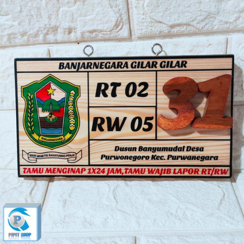 Nomor Rumah Bahan Kayu Minimalis