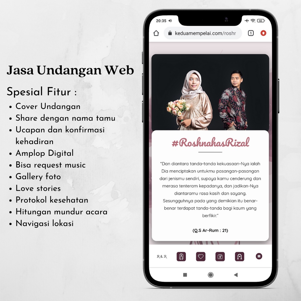 Jual Undangan Website Digital Pernikahan Full Fitur Desain Elegan ...