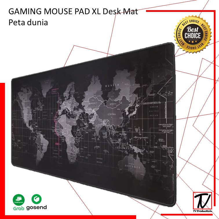 MURAH Professional Gaming Mouse Pad XL Desk Mat Peta Dunia Semua Ukuran - COD