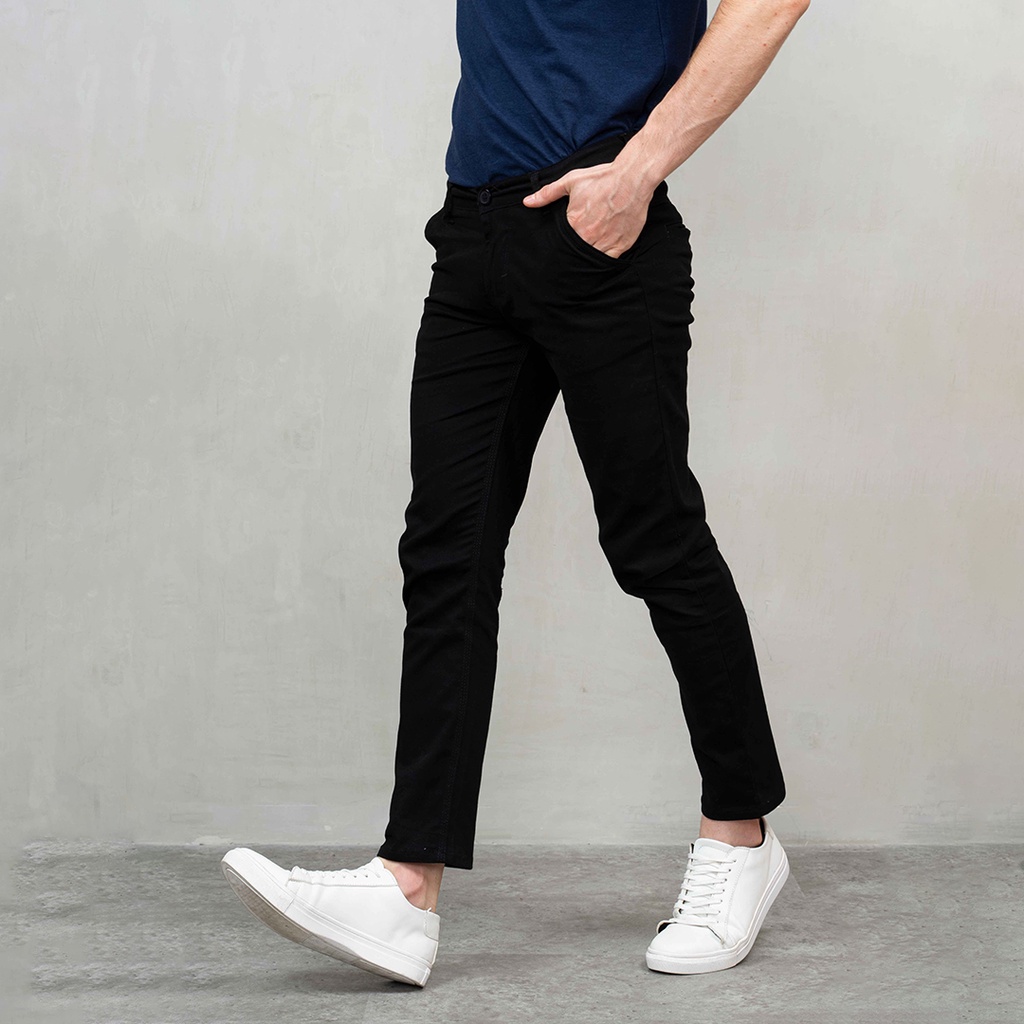 [BIG SIZE] HOC Celana Chino Panjang Pria Slim fit Hitam