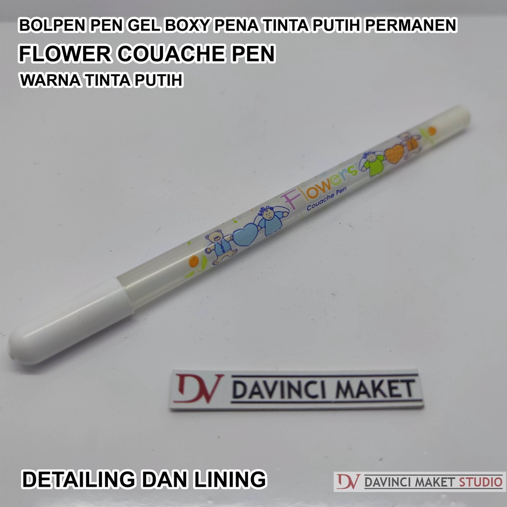 Spidol Kecil Putih Gundam Maket Diorama - Flower Couache Pen Permanent Marker White Gel