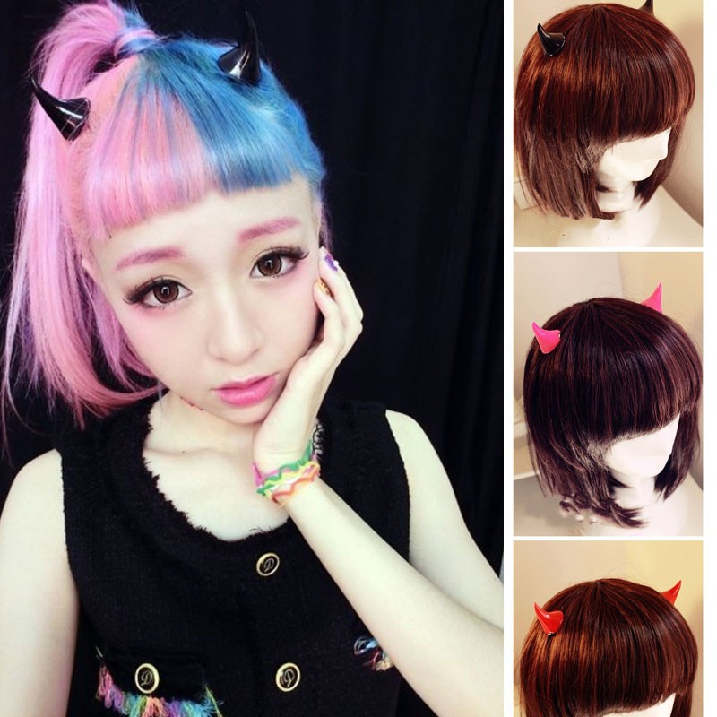 Jepit Rambut Tanduk Kecil Halloween Party Tanduk Devil Hair Clip