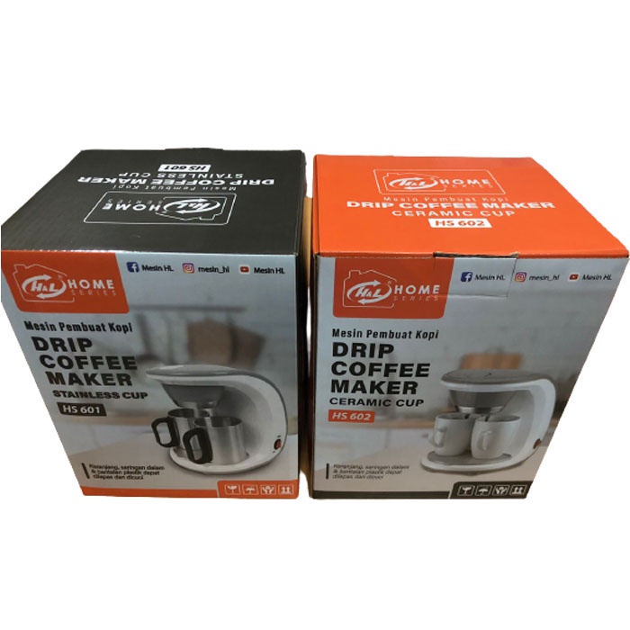 HL Drip Coffee Maker Stainless Cup Mesin Pembuat Kopi HS601 HS 601