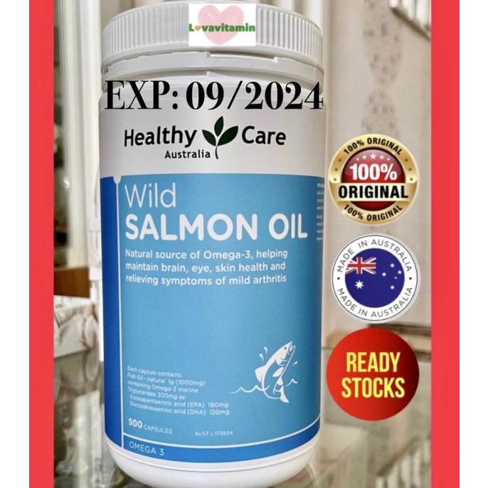 Healthy Care Wild Salmon Oil 1000mg 500 Capsules