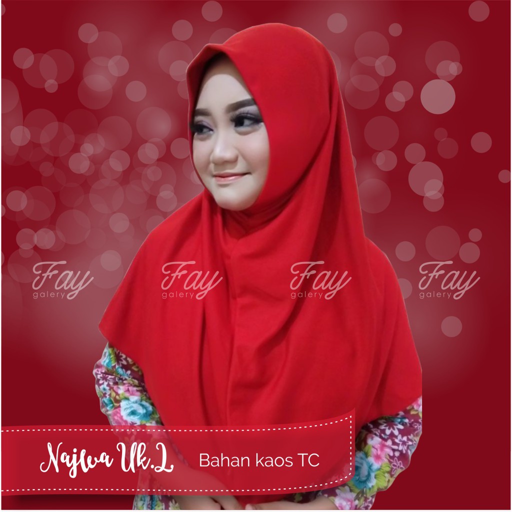  Jilbab  instan  najwa khimar polos najwa Hijab instan  