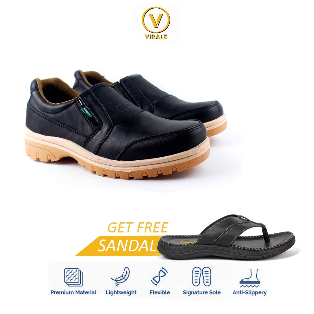 Sepatu Slip On Hirio Model Travelling/Outdoor Casual Distro Gratis Sandal Kulit YOKEN (HT)