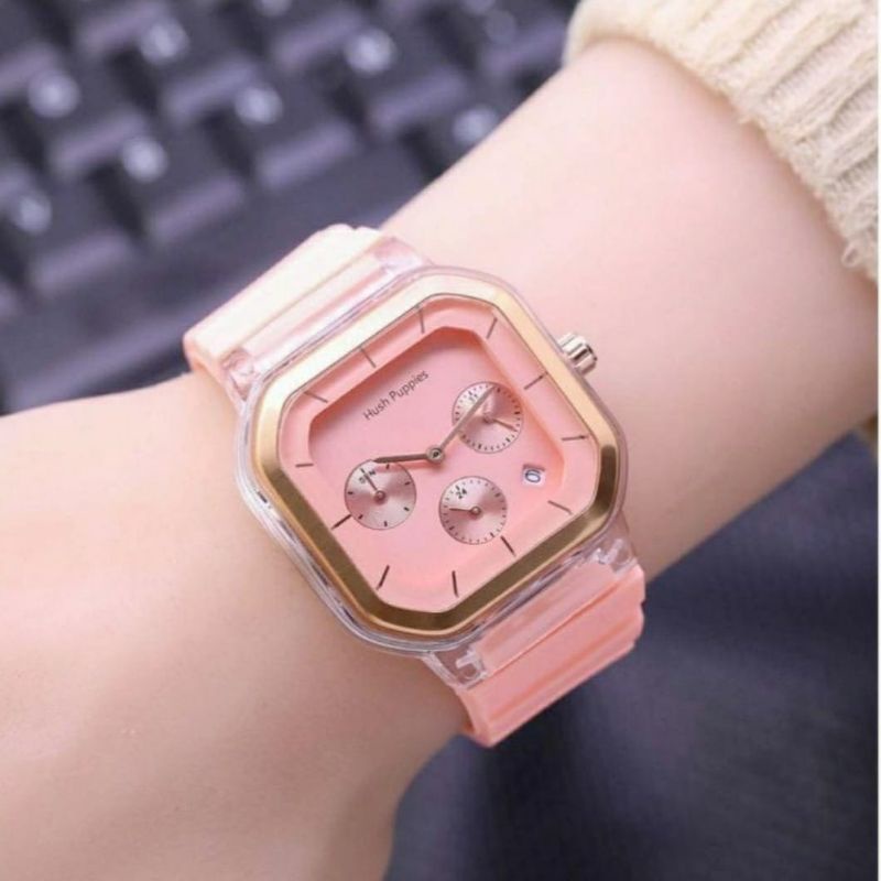 Hushpuppiesh (Terima Cod)Jam Tangan Wanita Jam Tangan Keren Sergi Chrono 3 Tanggal Aktif Rubber