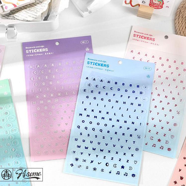 

phgu sticker letter tulisan huruf - untuk binder 3ring journal diy - bahan transparan [thehanscorner] utxf349
