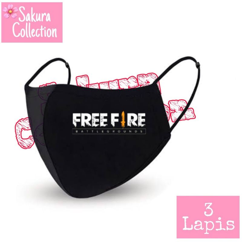 Masker Kain Free Fire 3PLY / Scuba / Earloop