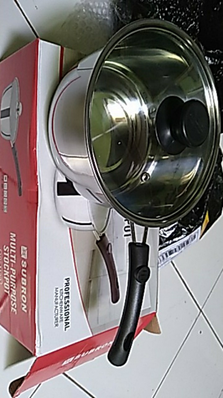 Panci Susu Milk Pot 20cm Tutup Kaca Stainless Steel Murah