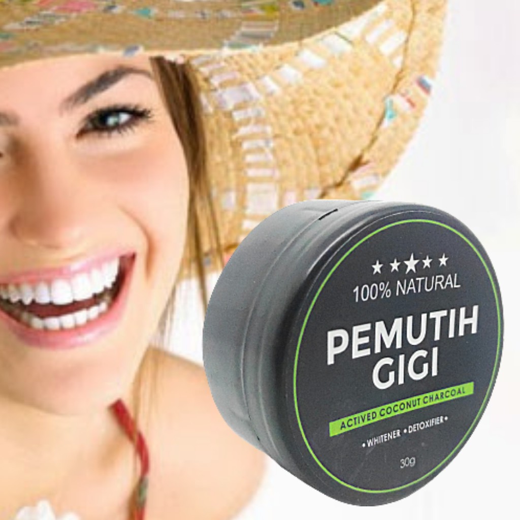 PEMUTIH GIGI Actived Charcoal Powder Halal Atasi Gigi Kuning Ampuh Membersihkan Gigi Kuning