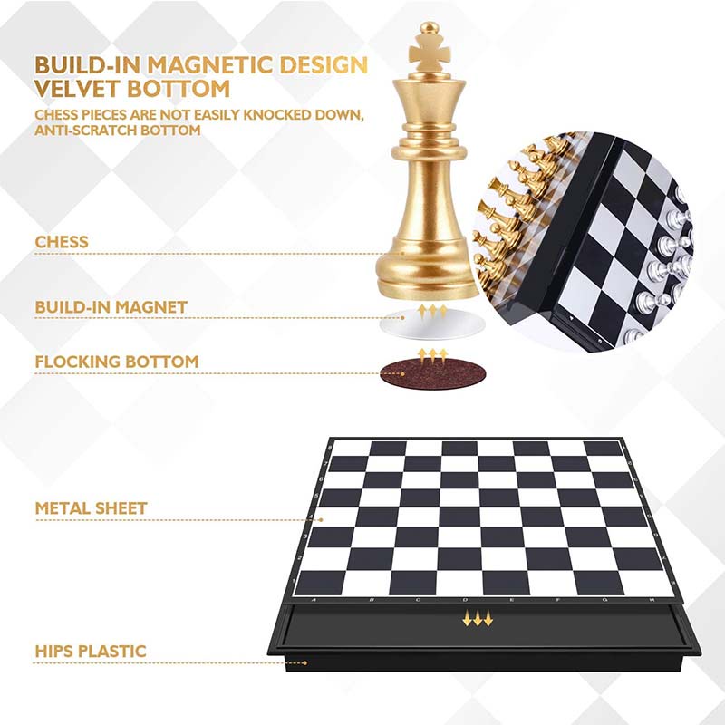 【25x25 cm】Papan Catur Magnet Lipat/Chess Magnetic Board Game 32 Chess Pieces/Papan Catur Magnet