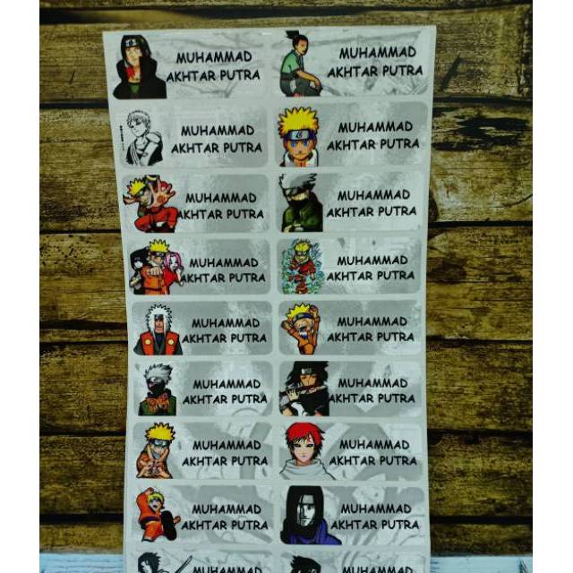 

Naruto Label nama sticker label name waterproof