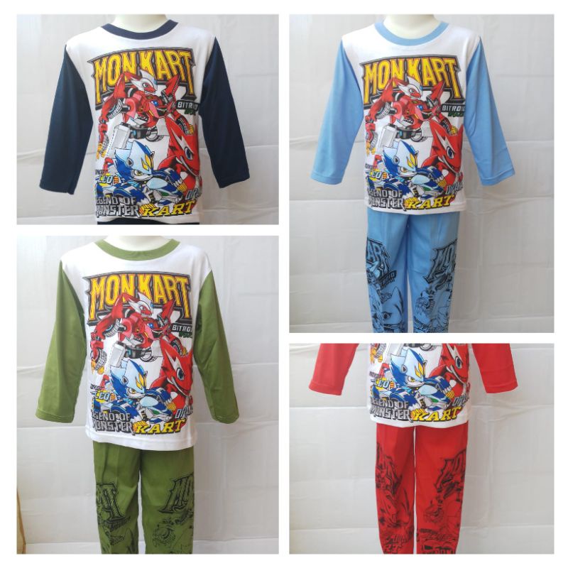 Setelan piyama monkart baju tidur anak laki laki 1-8th