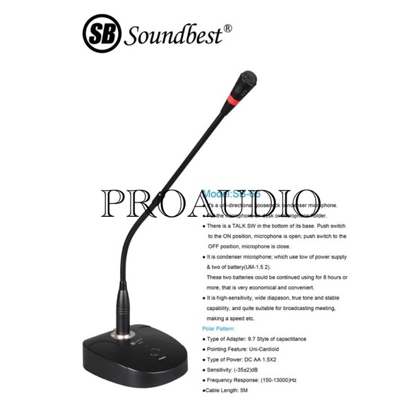 MIC MEJA KABEL SOUNDBEST SB 66 PROFESIONAL MICROPHONE CONFERENCE