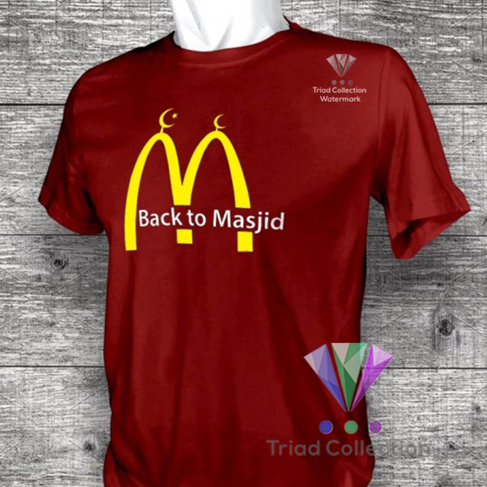 BACK TO MASJID | Kaos Dakwah Islami Cotton Combed 30s Premium Distro Baju Muslim Santri | 1478-1