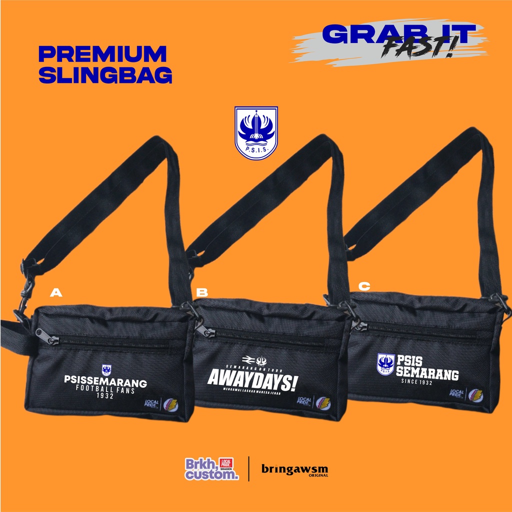 TAS SELEMPANG SLINGBAG PSIS SEMARANG TAS BOLA KAOS BOLA TAS DISTRO PANSERBIRU BRKHCUSTOM