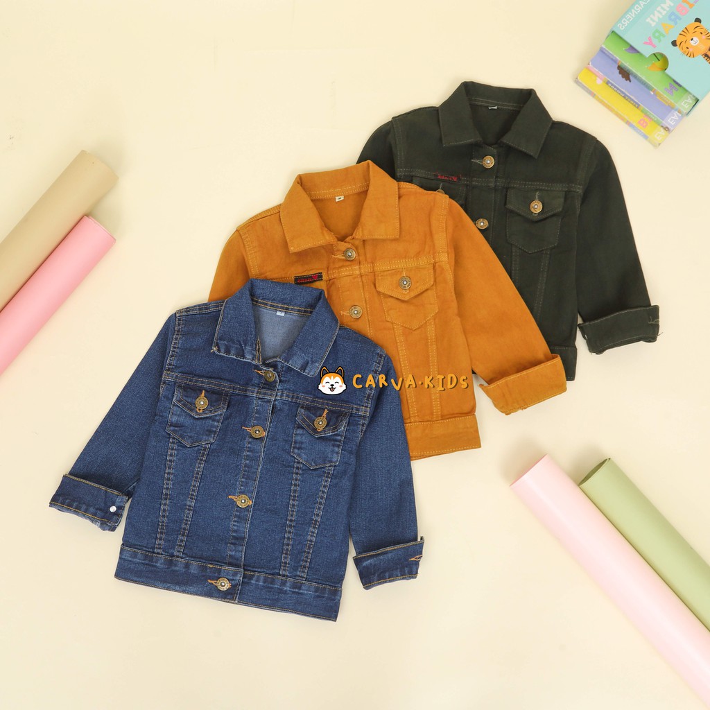 JAKET JEANS ANAK LAKI LAKI PEREMPUAN ORIGINAL DENIM JAKET BAYI JEANS POLOS REALPICT