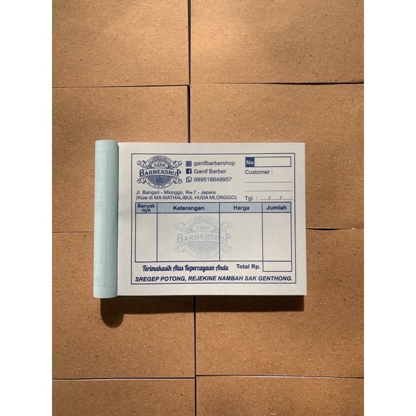 

NOTA CUSTOM 2 PLY UKURAN 8 x 10 CM, PEMBELIAN CUMA 8 BUKU