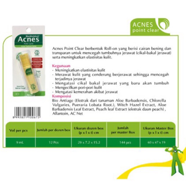 ORIGINAL Acnes Point Clear Roll On 9ml / Obat Pencegah Jerawat / Treatment Jerawat / Anti Jerawat / Anti Acne / LEDI MART