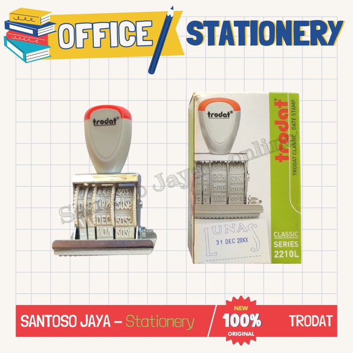 

Die Plate Dater Stamp TRODAT 2210L - Stempel Lunas Tanggal 2210 4mm