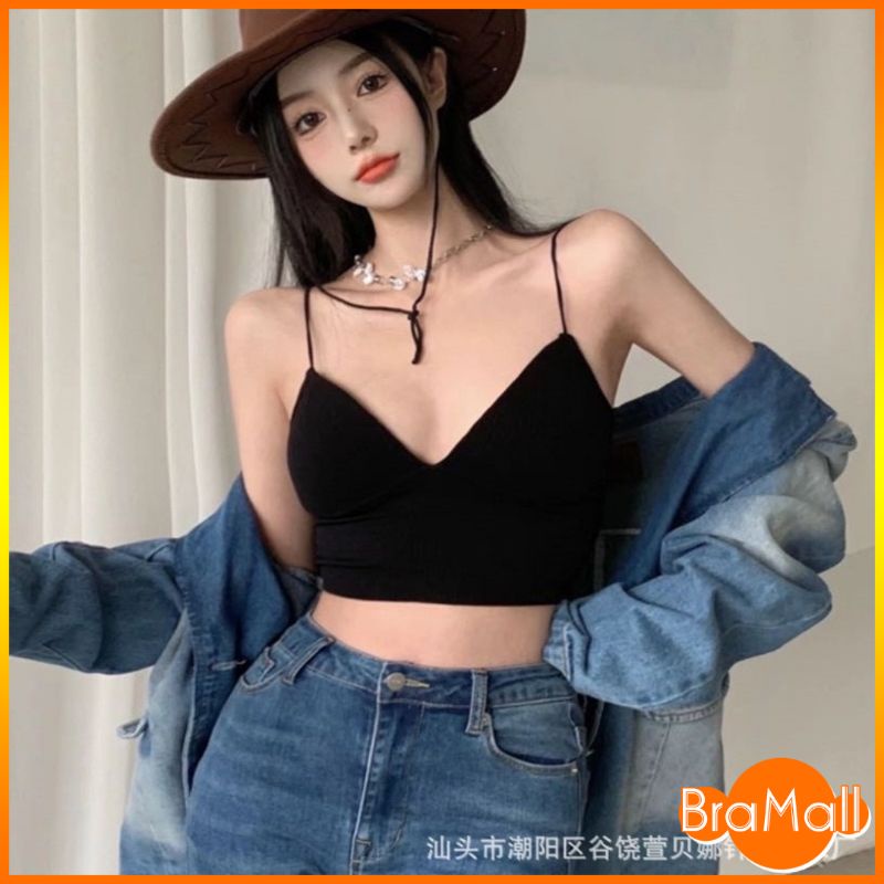 【 Bra Mall 】BM-261 Tanktop Rajutan Pakaian Dalam Atasan Wanita Suspender Bantalan Nyaman