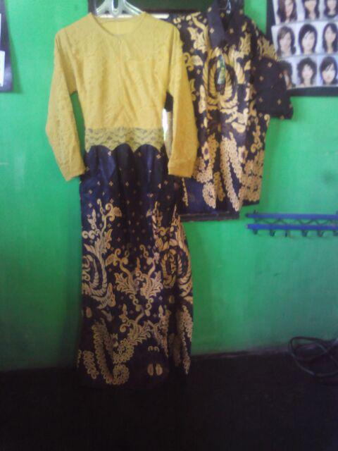 Tasyananu_batik Couple Gamis Cinderella Brokat Gurita / Couple Gamis Brokat 2499