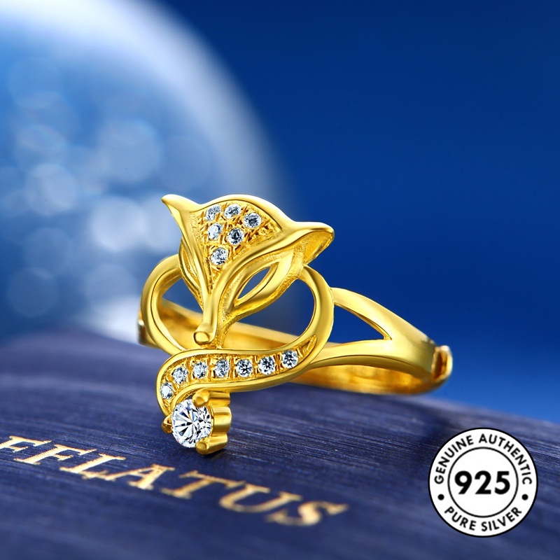 Cincin Sterling Silver 925 Model Rubah Untuk Wanita