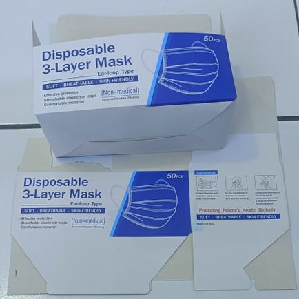 KOTAK MASKER / BOX KOSONG MASKER NON MEDIS UKURAN 50PCS PER BOX