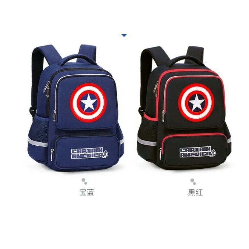 Disney Mickey Marvel Tas Sekolah Pahlawan Besar untuk Anak Laki-laki Ransel Ortopedi Bahu Siswa Dasar Kapasitas Besar Kelas 1-6 Mochila